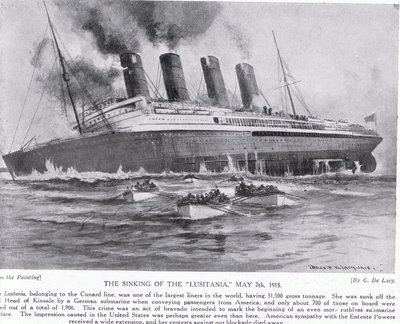 The Sinking of the Lusitania 7 May 1915 by Charles John de Lacy